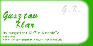 gusztav klar business card